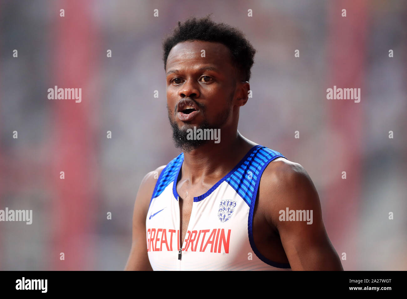 Great Britian's Rabah Yousif after qualifying from his 400m heat during ...