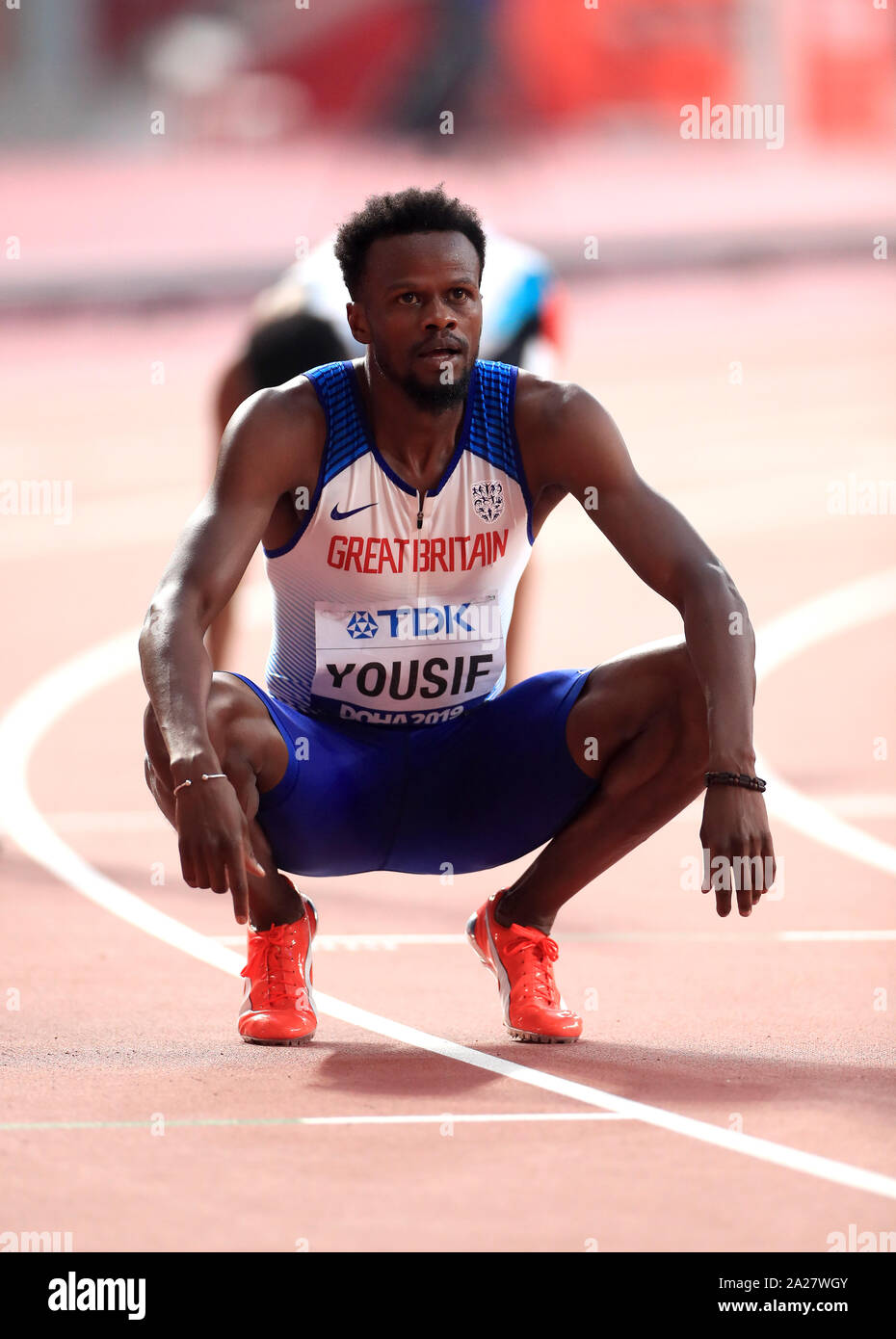 Great Britian's Rabah Yousif after qualifying from his 400m heat during ...