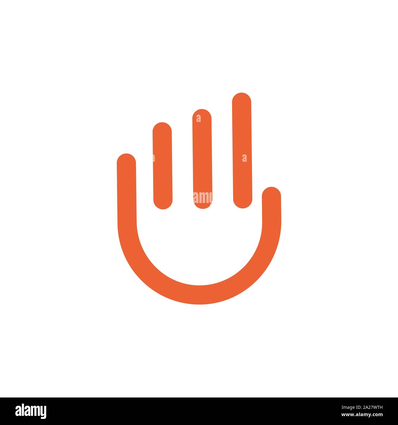 Abstract simple handshake icon. Modern stylized hand line logo stock illustration - Vector Stock Vector