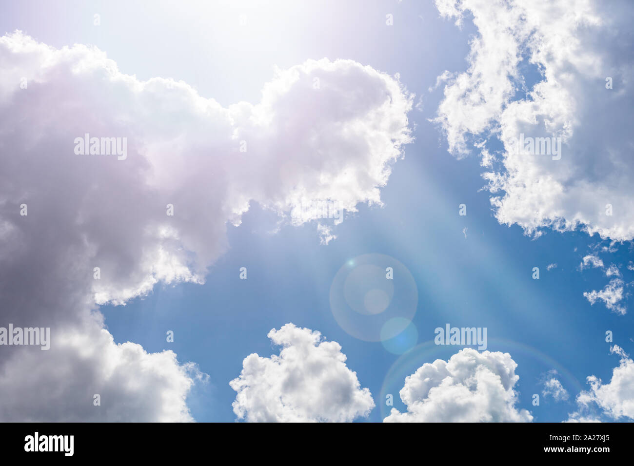 blue sky with clouds closeup, natural landscape Stock Photo - Alamy