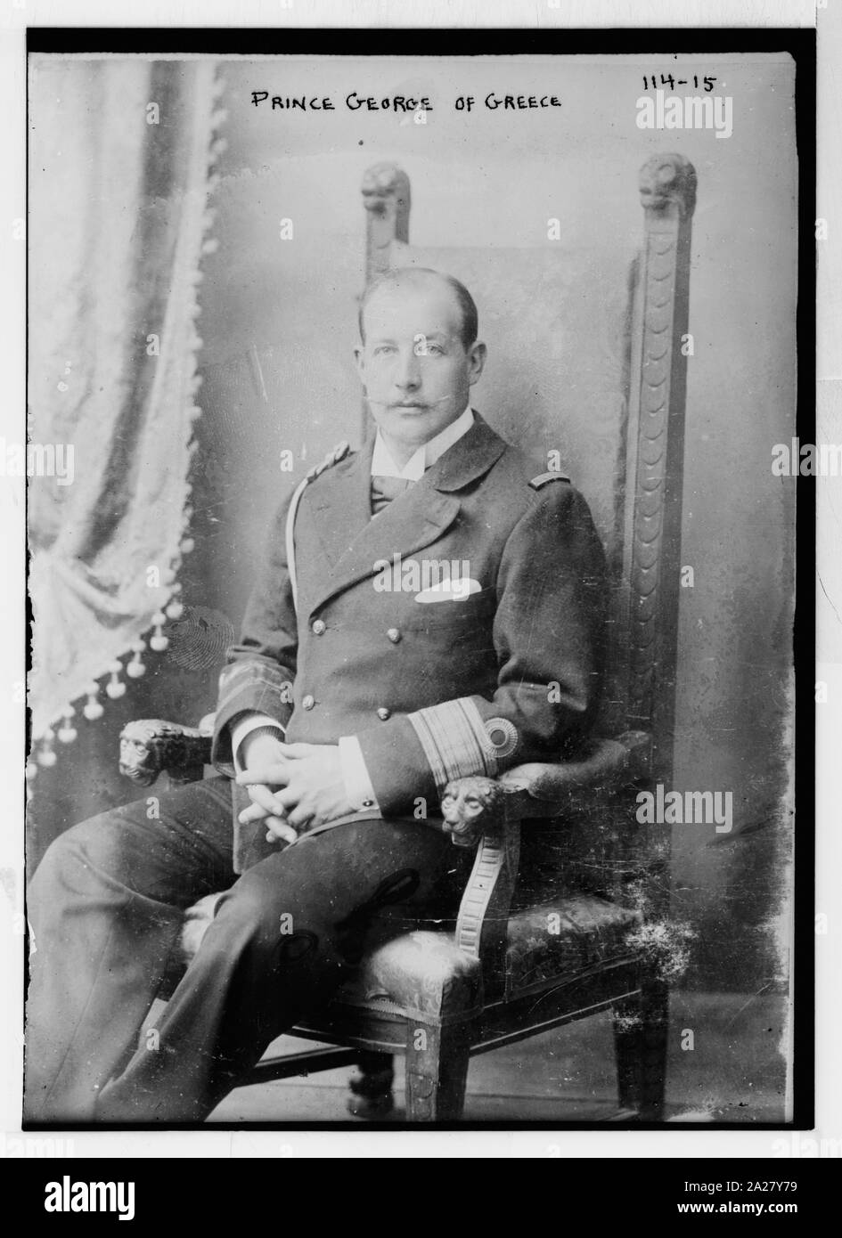 Prince of Greece, seated, in uniform Stock Photo Alamy
