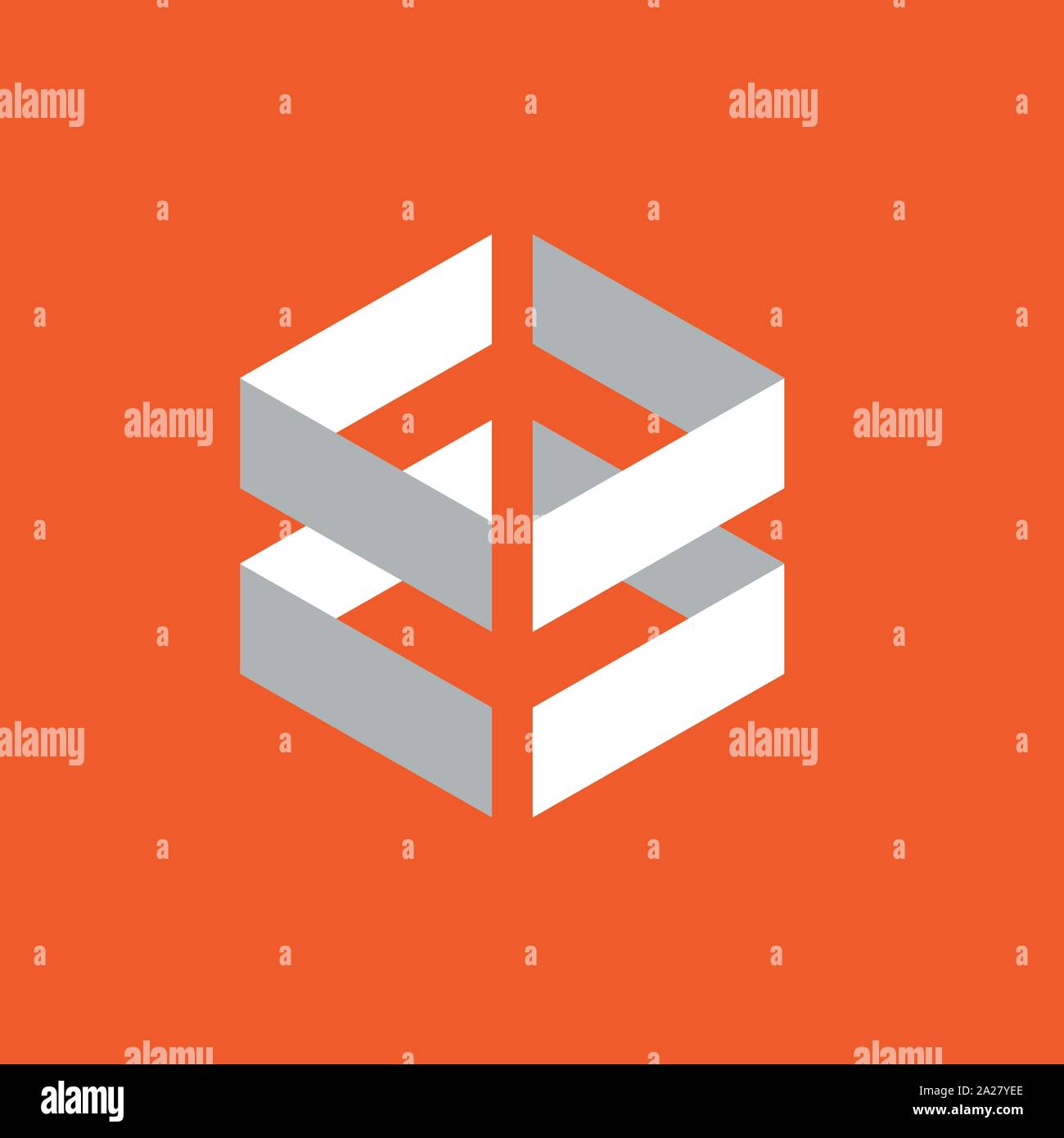 Abstract white shape, ribbons, eps 10 vector. Stock Vector