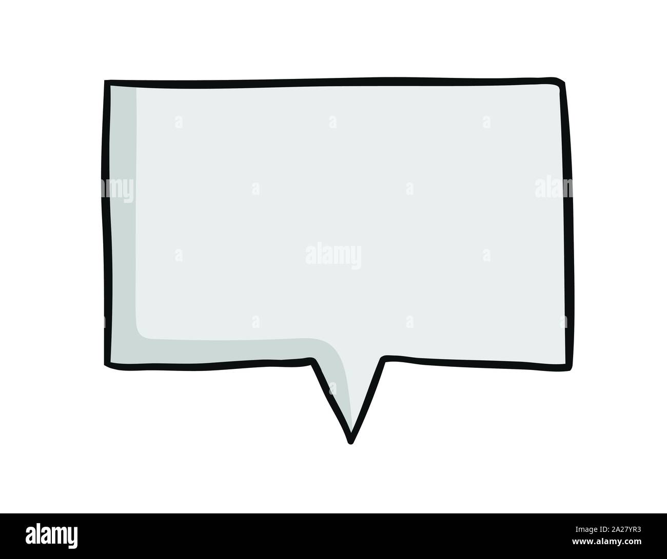 Blank speech bubble. Hand drawn. Black outlines and colored. Stock Vector
