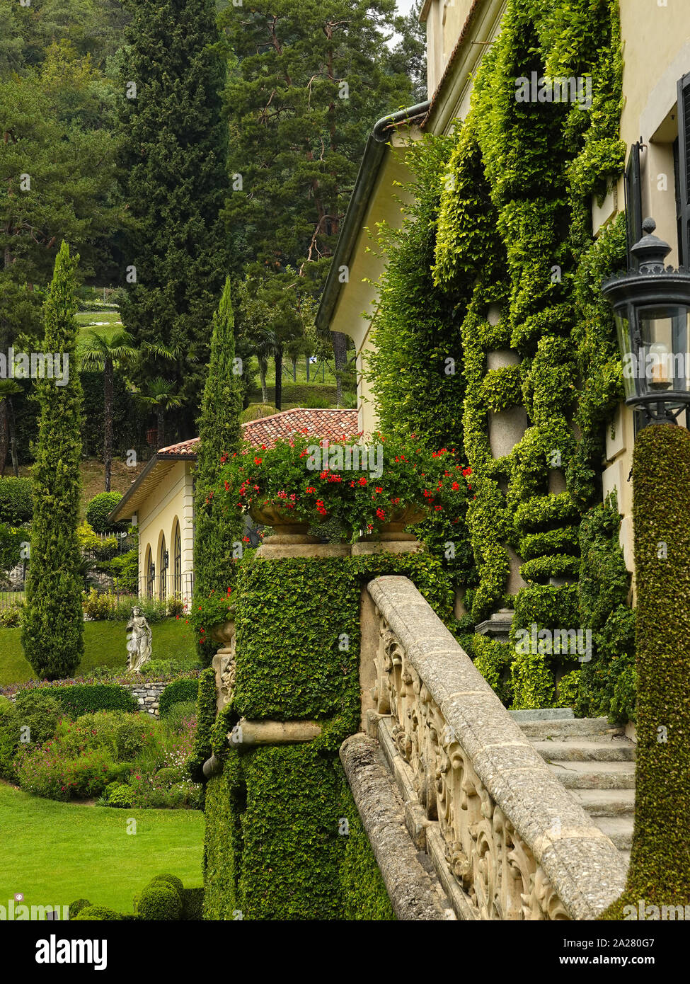 Lake Como, Lombardy, Italy. The Loggia Segre at Villa del Balbianello,  near Lenno, LAKE COMO Stock Photo