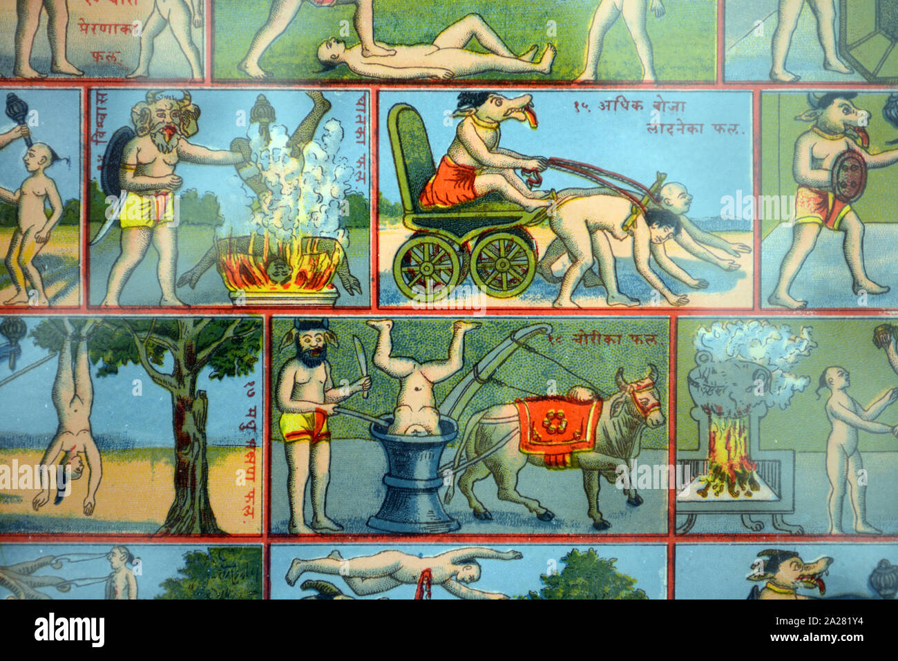 Naraka Sanskrit Or Hindu Visions Or Representations Of Hell Or The Afterlife Narakas Are Often Portrayed In Dharmic Tradition And Various Forms Of Hinduism Sikhism Jainism And Buddhism Illustration By Raja Ravi