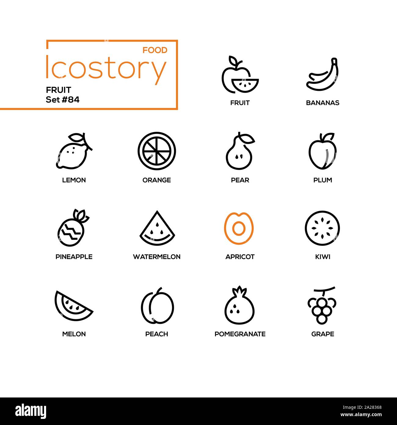 Fruit - modern line design style icons set Stock Vector Image & Art - Alamy