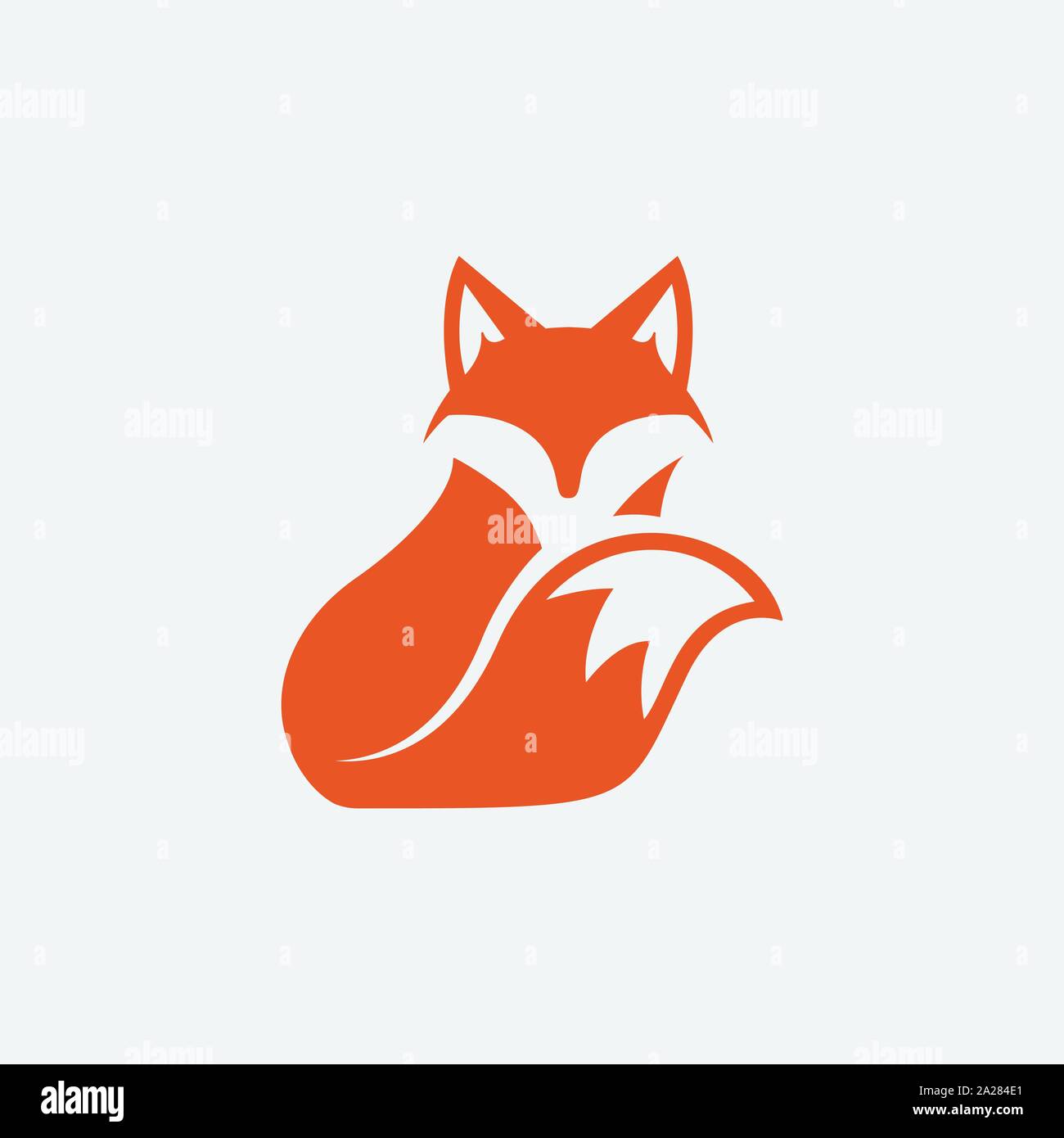 fox unique logo design illustration, fox icon logo, fox icon design illustration Stock Vector