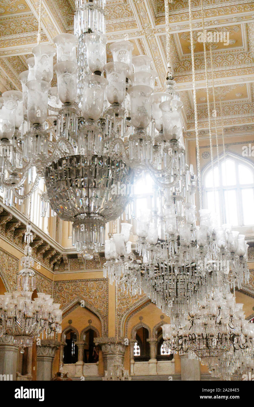 CHANDELIER OF THE DARBAR HALL OF THE Chowmahalla PALACE Hyderabad