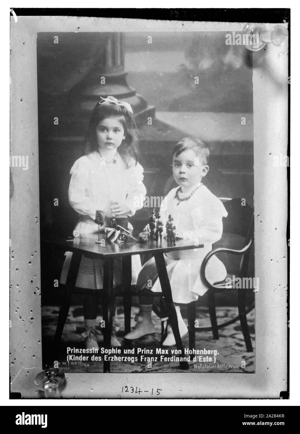 Prinzessin Sophie und Prinz Max von Hohenberg (Kinder des Erzherzogs Franz Ferdinand d'Este) Stock Photo