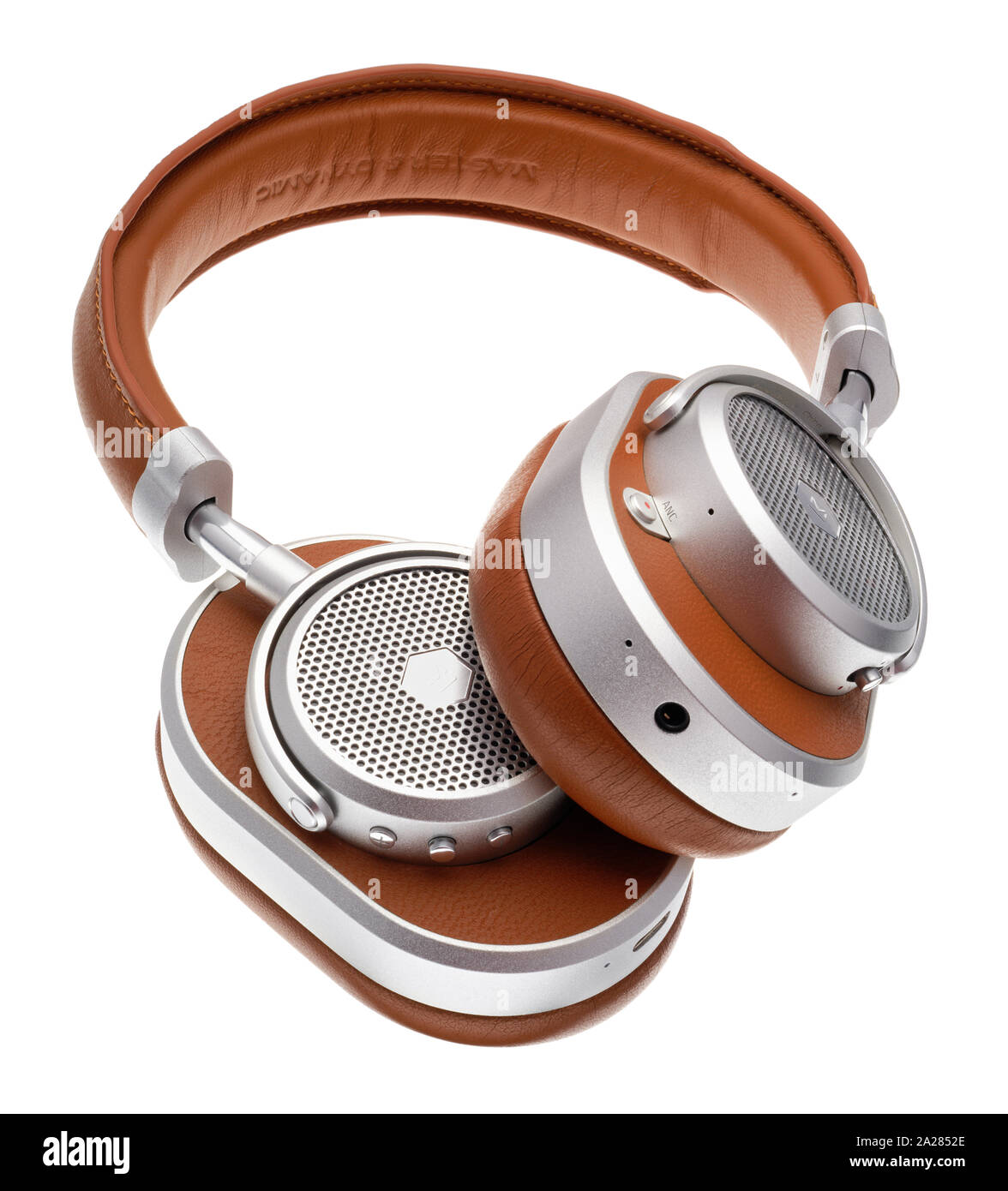 A pair of Master and Dynamic headphones. Stock Photo