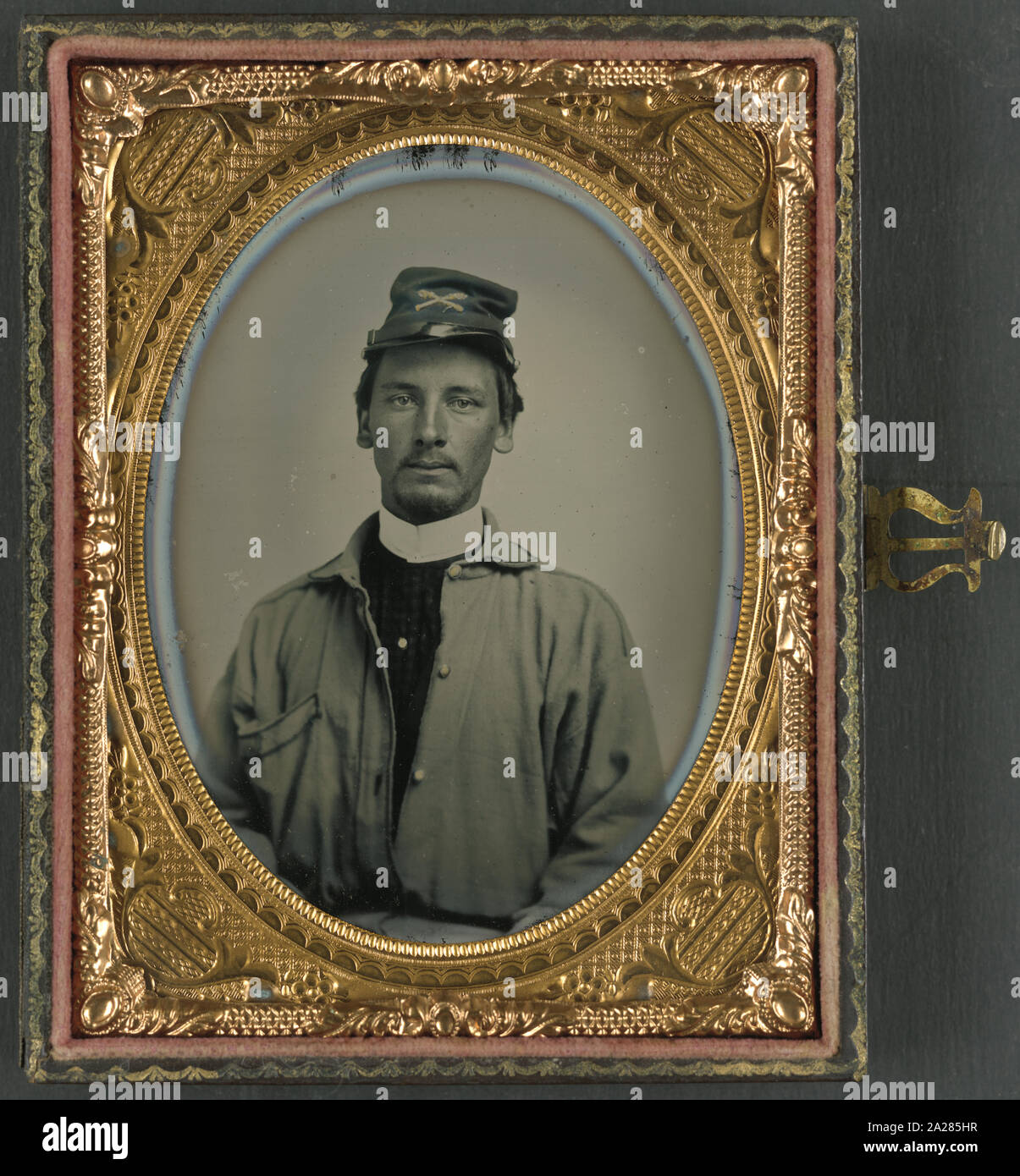 Private Archibald Magill Smith of Co. F, 1st Virginia Cavalry Regiment, and Co. D, 6th Virginia Cavalry Regiment, in uniform Stock Photo
