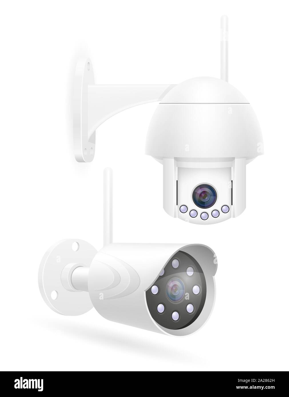 surveillance video camera home security system vector illustration vector illustration isolated on white background Stock Vector