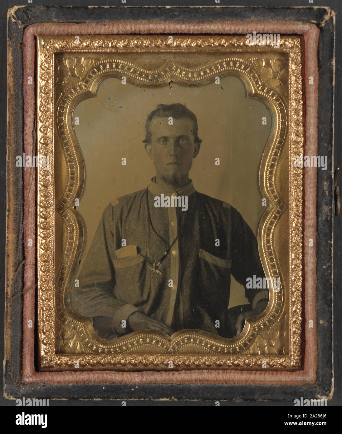 Private Reuben Goodson of Co. G, 52nd North Carolina Infantry Regiment in uniform Stock Photo