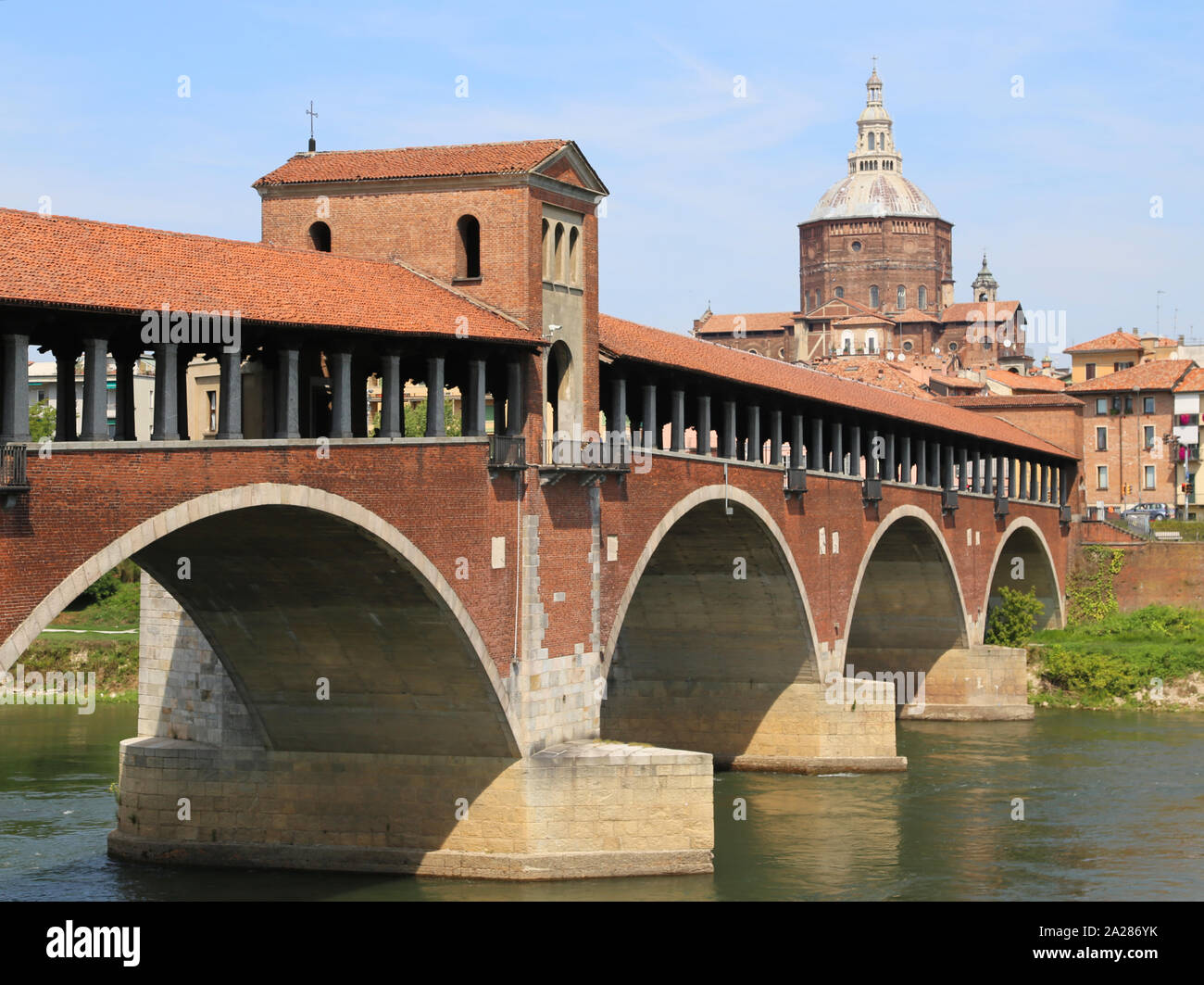 Ticino River and the very old Covered Bridge in Pavia Town in Italy Stock  Photo - Alamy