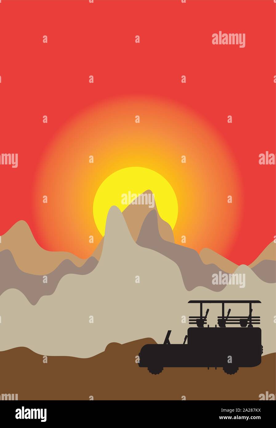 Shadow of off road safari travel Vector Stock Vector Image & Art - Alamy