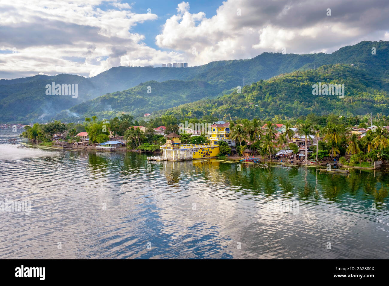 Barangay Caloocan in the village of Talisay on the shore of Taal Lake, Cavite Province, Philippines Stock Photo