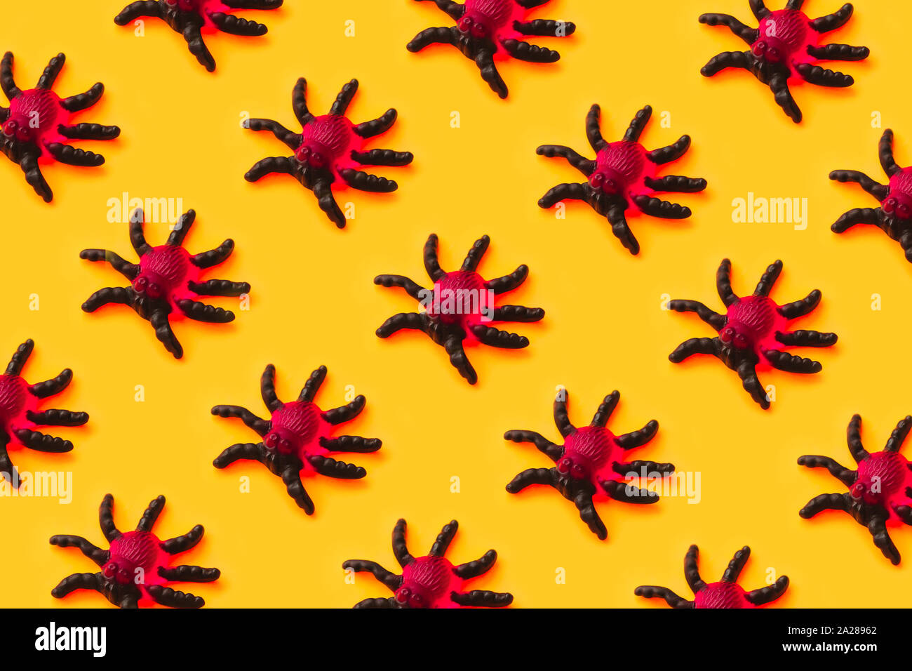 Marmalade spiders seamless pattern crawling up. Halloween concept Stock Photo