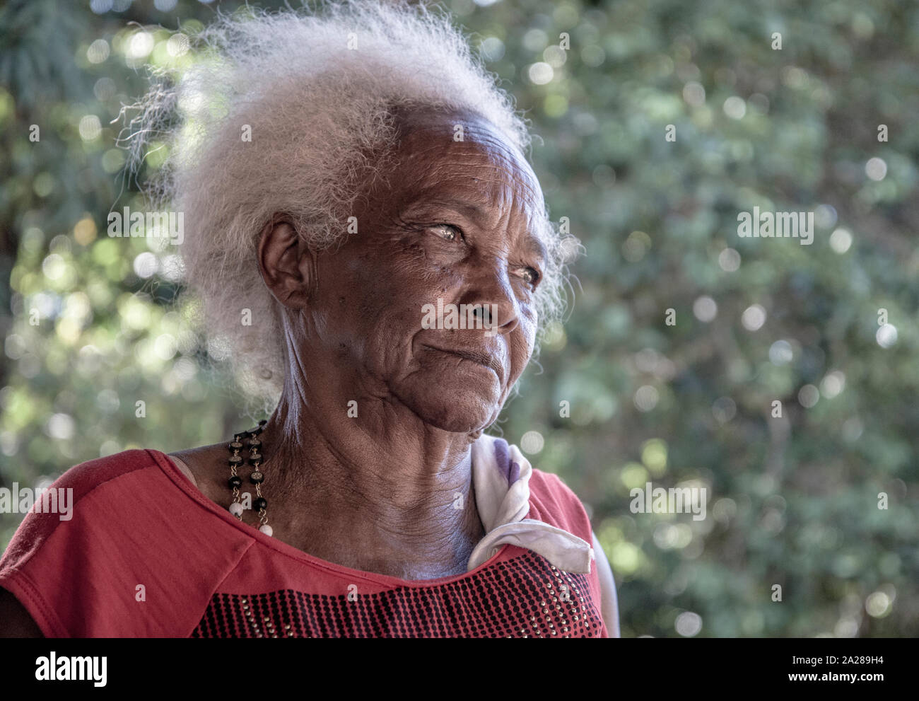 White hair quilombola from north Brazil Stock Photo