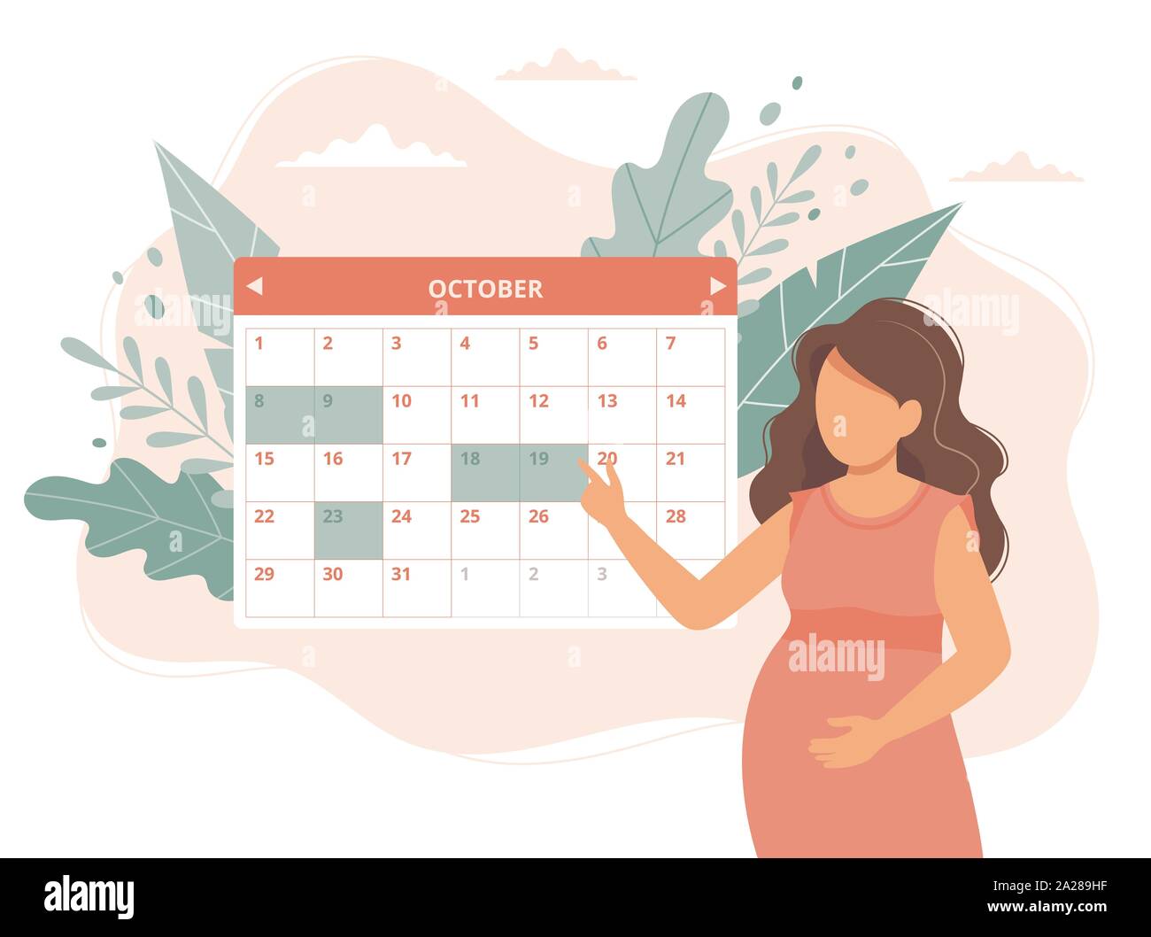 Appointment medical pregnancy. Pregnant woman scheduling an appointment