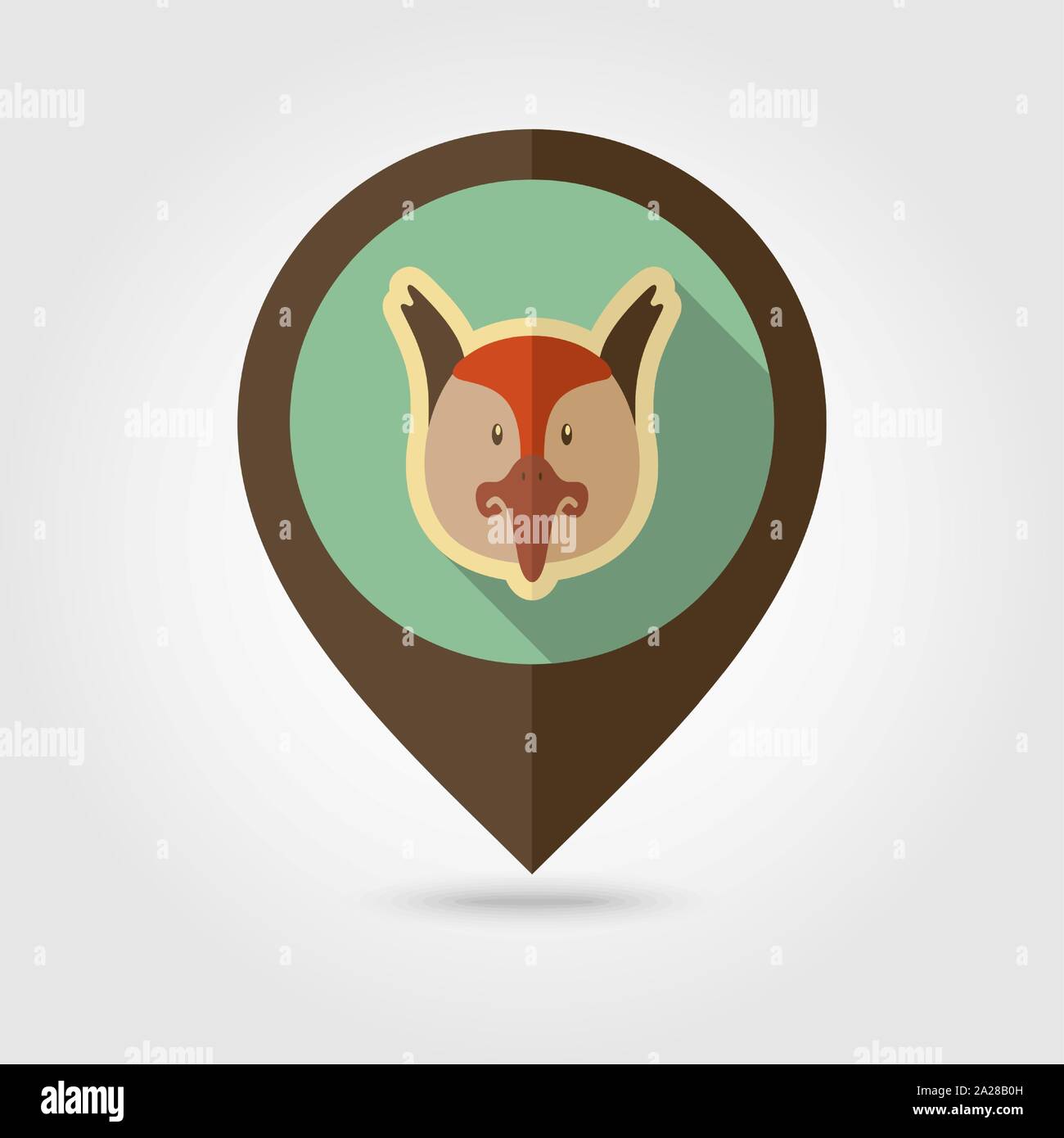 Pheasant flat pin map icon. Map pointer. Map markers. Animal head ...