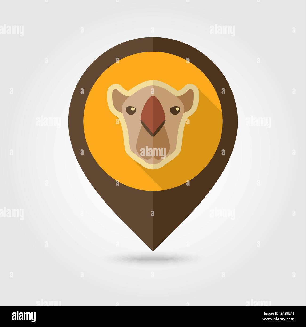 Camel flat pin map icon. Map pointer. Map markers. Animal head vector ...