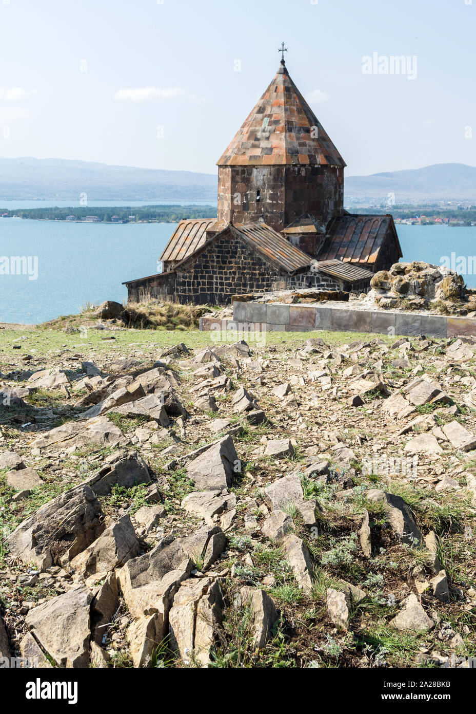Surp Arakelots, Sevanavank monastery, Lake Sevan, Armenia Stock Photo