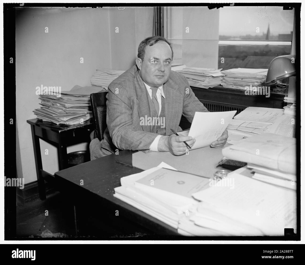 Promoted. Washington, D.C., June 10. C.F. Stam has been named Chief of Staff of the Joint Congressional Committee ... Internal Revenue Taxation to succeed Lovell H. ...rker, who has resigned to enter private practice. ...rving with the committee since 1927; Stam has been ... councel until the promotion, 6/10/38 Stock Photo