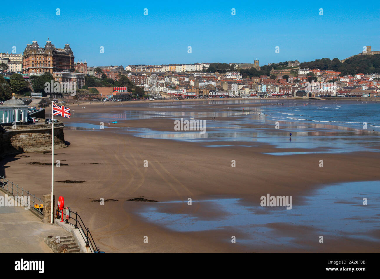 Scarborough. United Kingdom. 09.19.19. The beach at low tide in the seaside resort of Scarborough on the North Yorkshire coast in the northeast of Eng Stock Photo