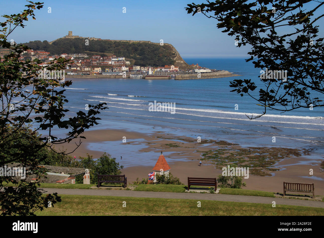 Scarborough. United Kingdom. 09.19.19. The ruins of Scarborough Castle on the headland above the seaside resort of Scarborough on the North Yorkshire Stock Photo