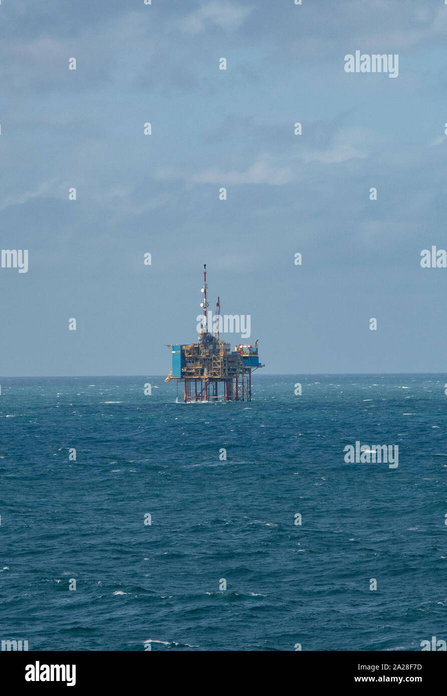 North Sea gas production platform in UK Anglia field Stock Photo