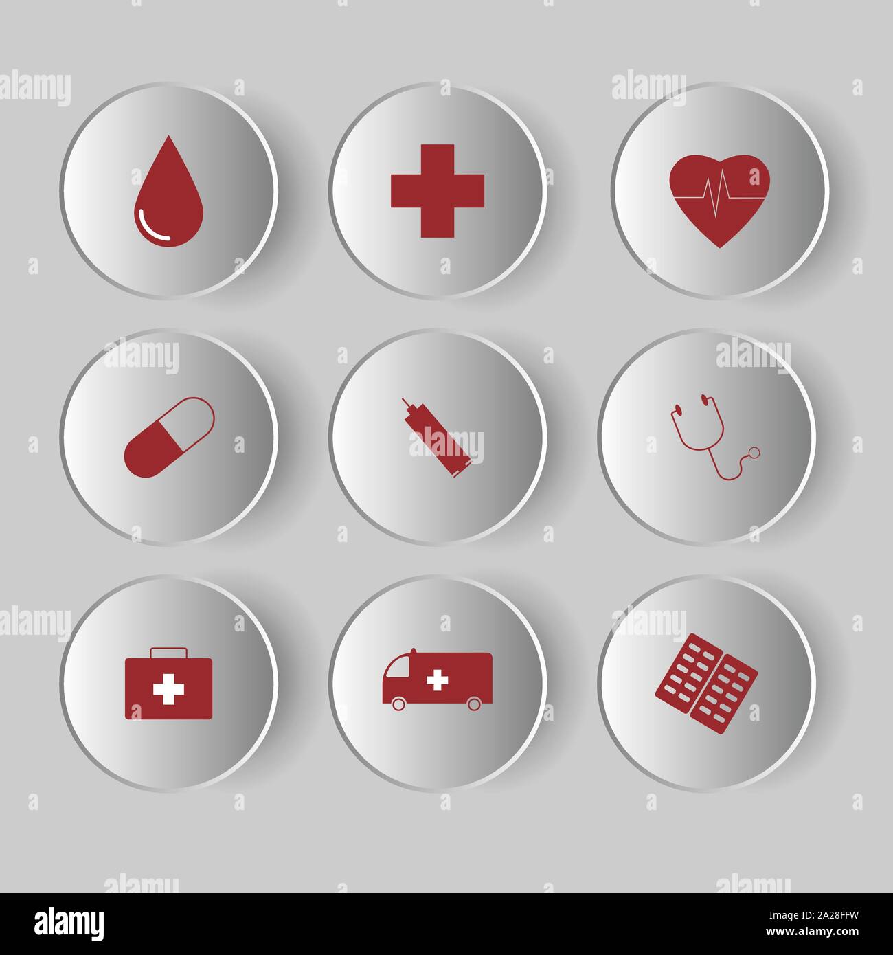 Medical icons circle hi-res stock photography and images - Alamy