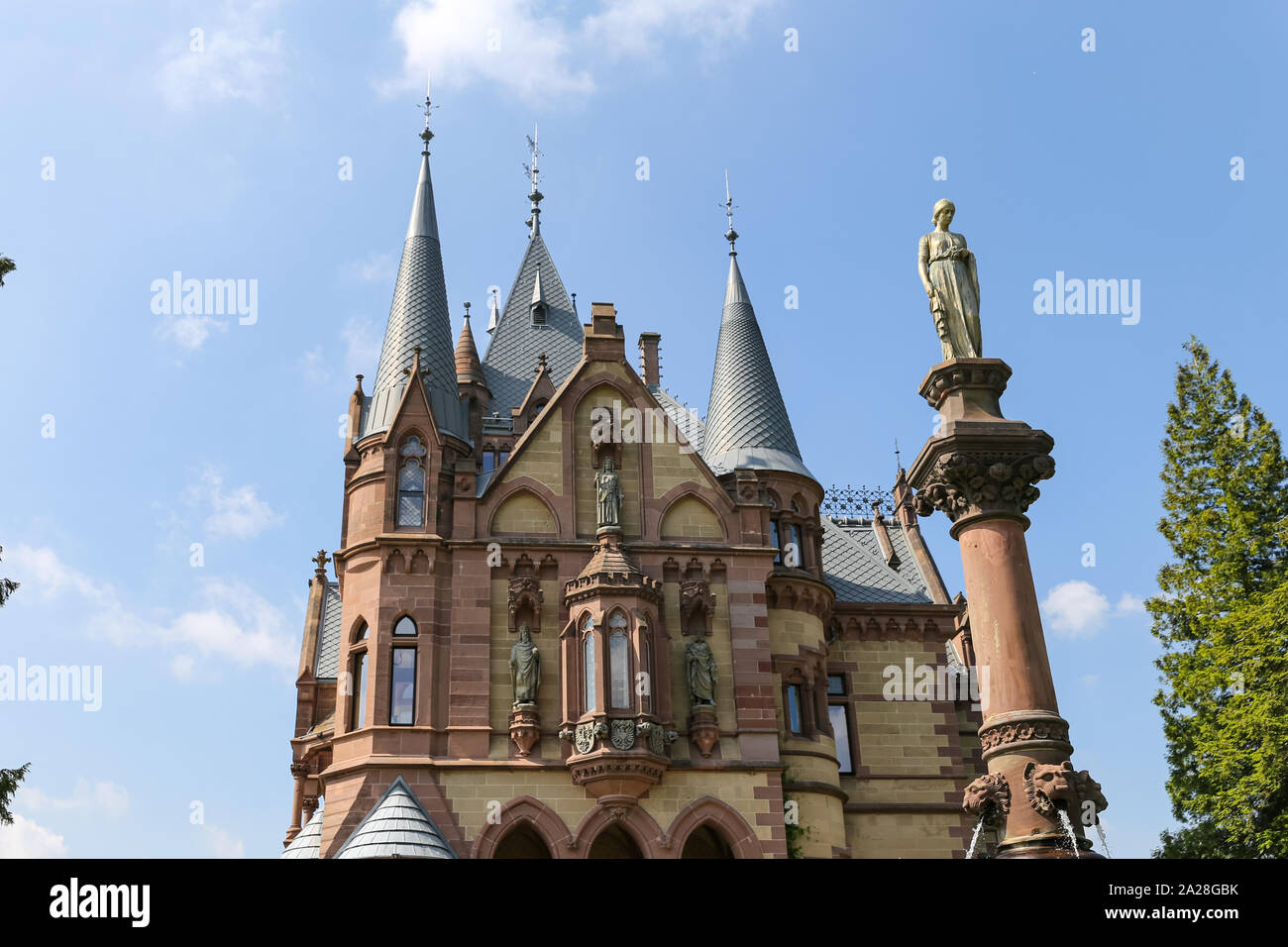 Facade of Schloss Drachenburg in Bonn City, Germany Stock Photo