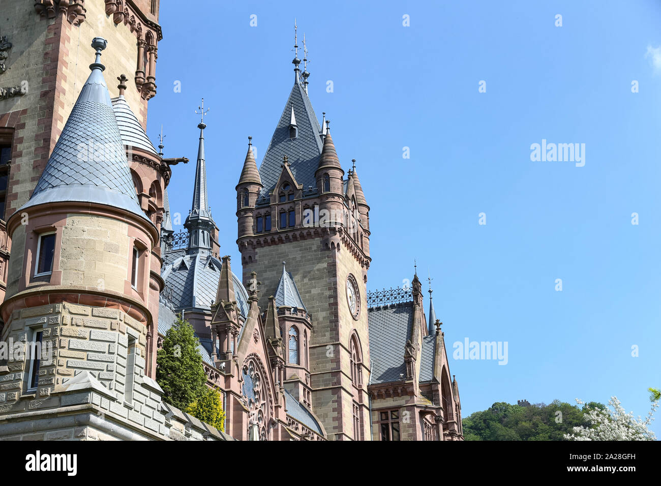 Facade of Schloss Drachenburg in Bonn City, Germany Stock Photo