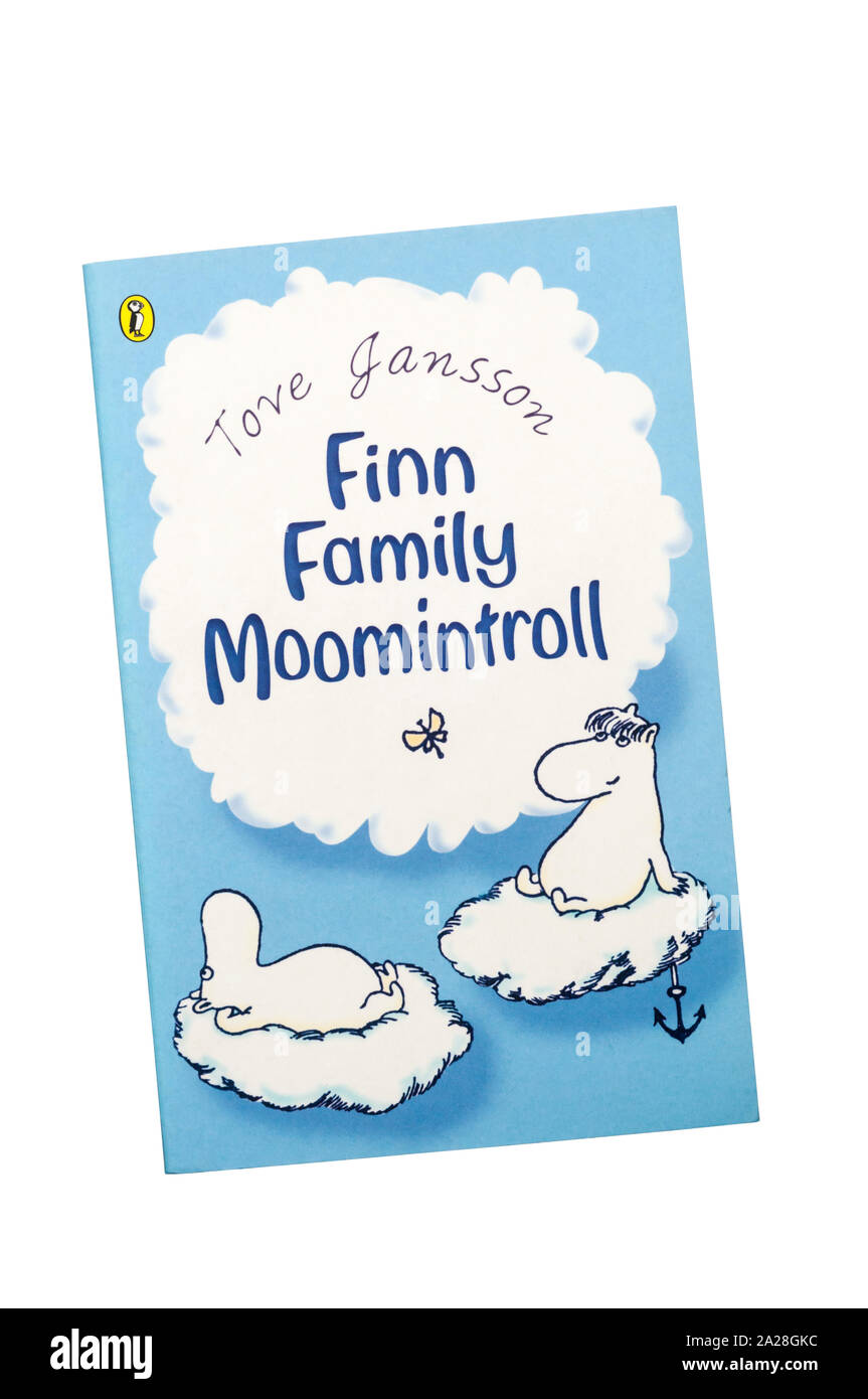 Finn Family Moomintroll is 3rd of  Tove Jansson's Moomin books. First published in Sweden in 1948 as Trollkarlens hatt & translated to English in 1950 Stock Photo