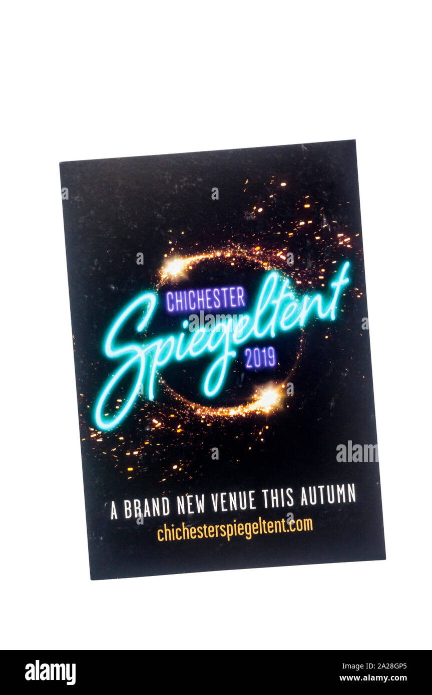 Promotional flyer for Chichester Spiegeltent 2019 Stock Photo
