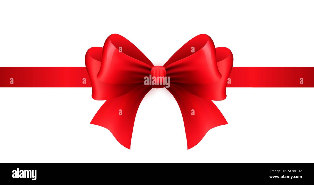 Red ribbon with bow on a white background. Vector Stock Vector Image ...