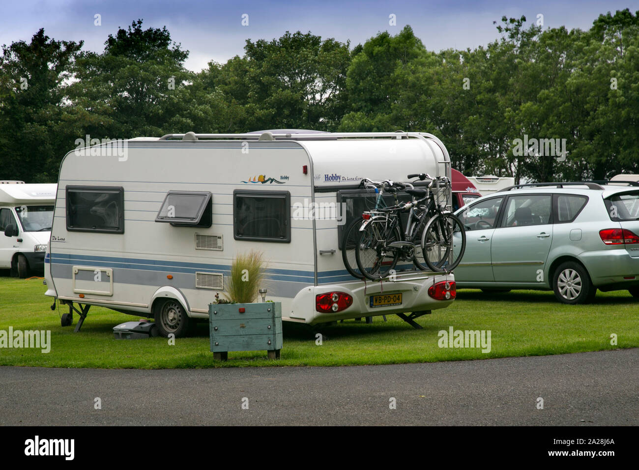 Caravan & Camping site, Dartmoor, Devon, England, UK Stock Photo Alamy