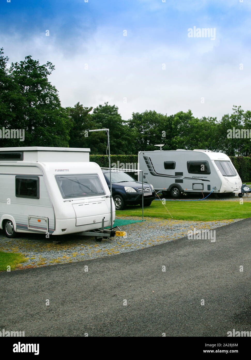 Caravan & Camping site, Dartmoor, Devon, England, UK Stock Photo Alamy