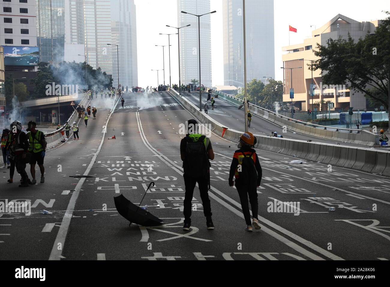 Hong Kong, China. 01st Oct, 2019. People in Hong Kong choosing not to celebrate China's National Day holiday, but instead 'no national celebration, only national mourning' . With events happening throughout Hong Kong. Credit: David Coulson/Alamy Live News Stock Photo