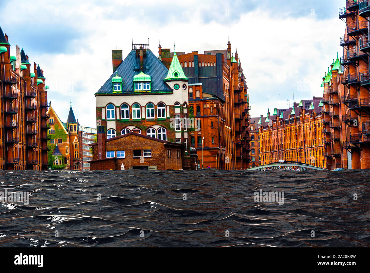 Consequences of climate change for Hamburg Germany Stock Photo