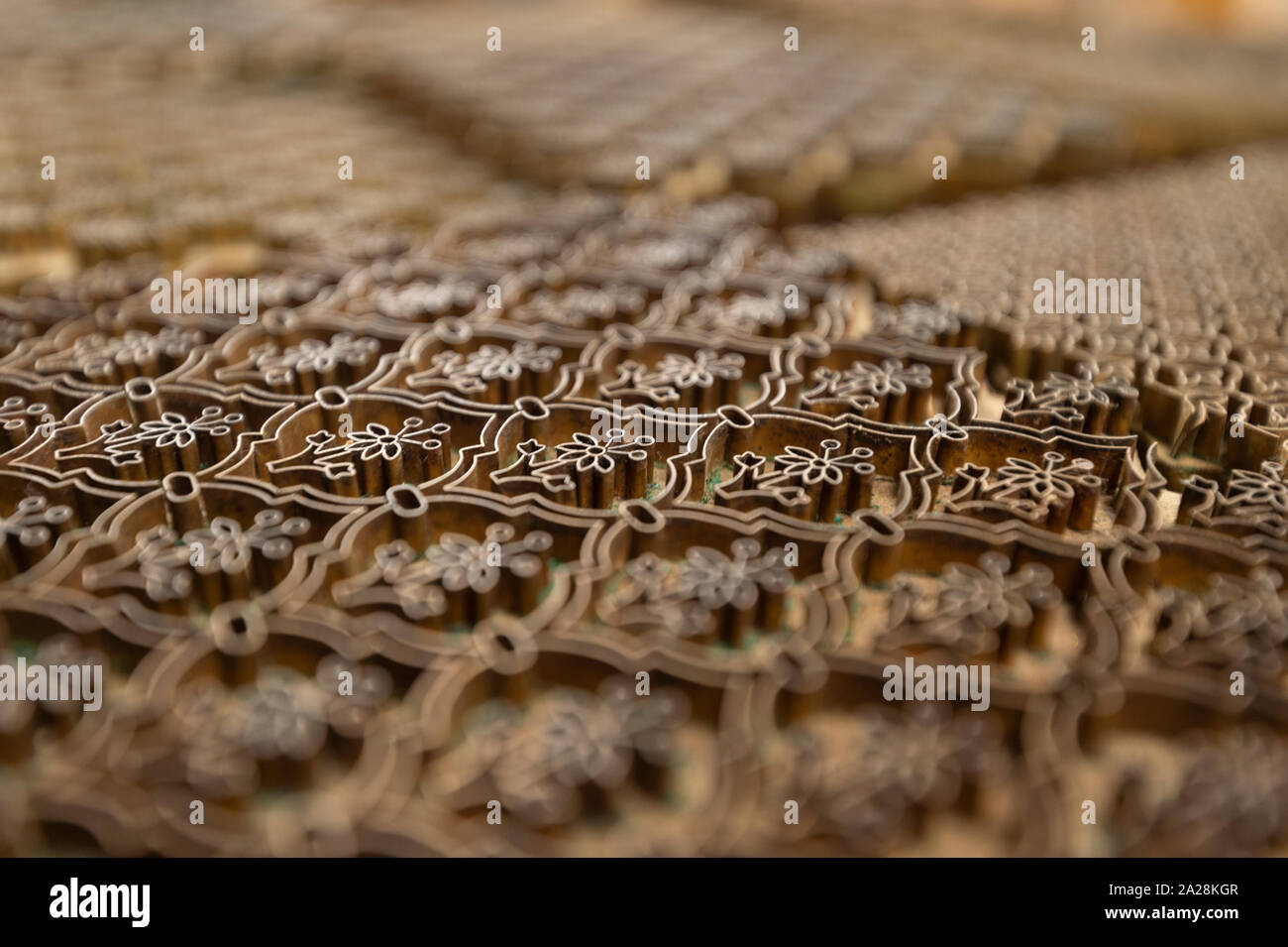 Wooden printing blocks use in Saree Printing in a garment factory near