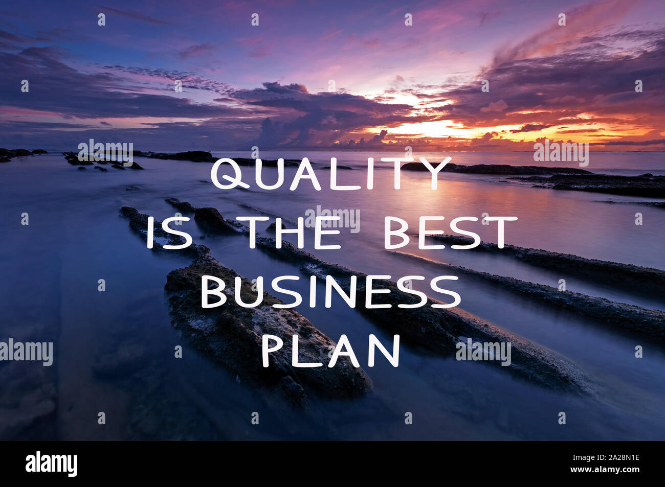 Quality Quotes For Business Motivational And Life Inspirational Quotes - Quality Is The Best Business  Plan Stock Photo - Alamy