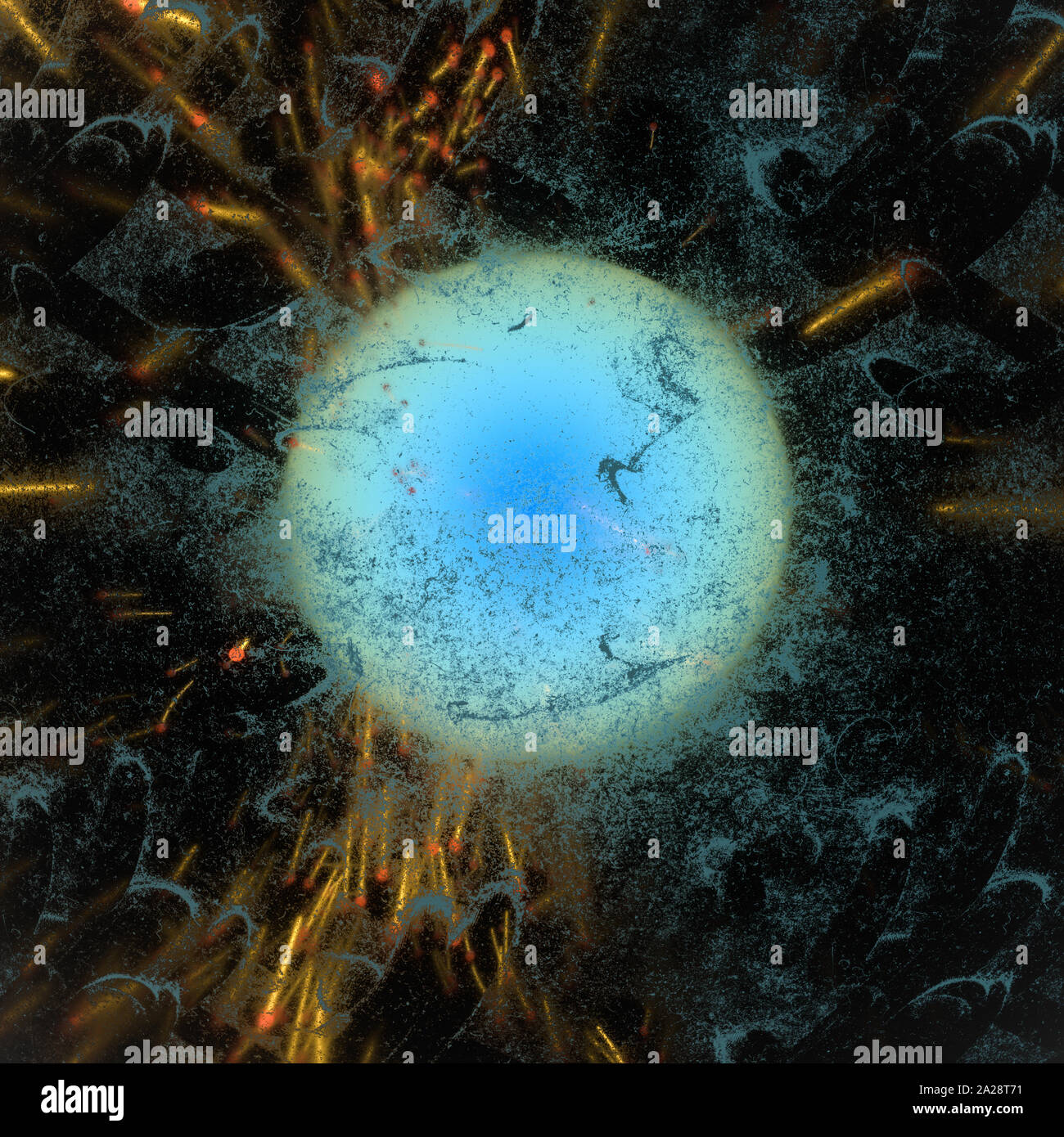 A cell surrounded by membrane, the concept of biotechnology, 3d ...