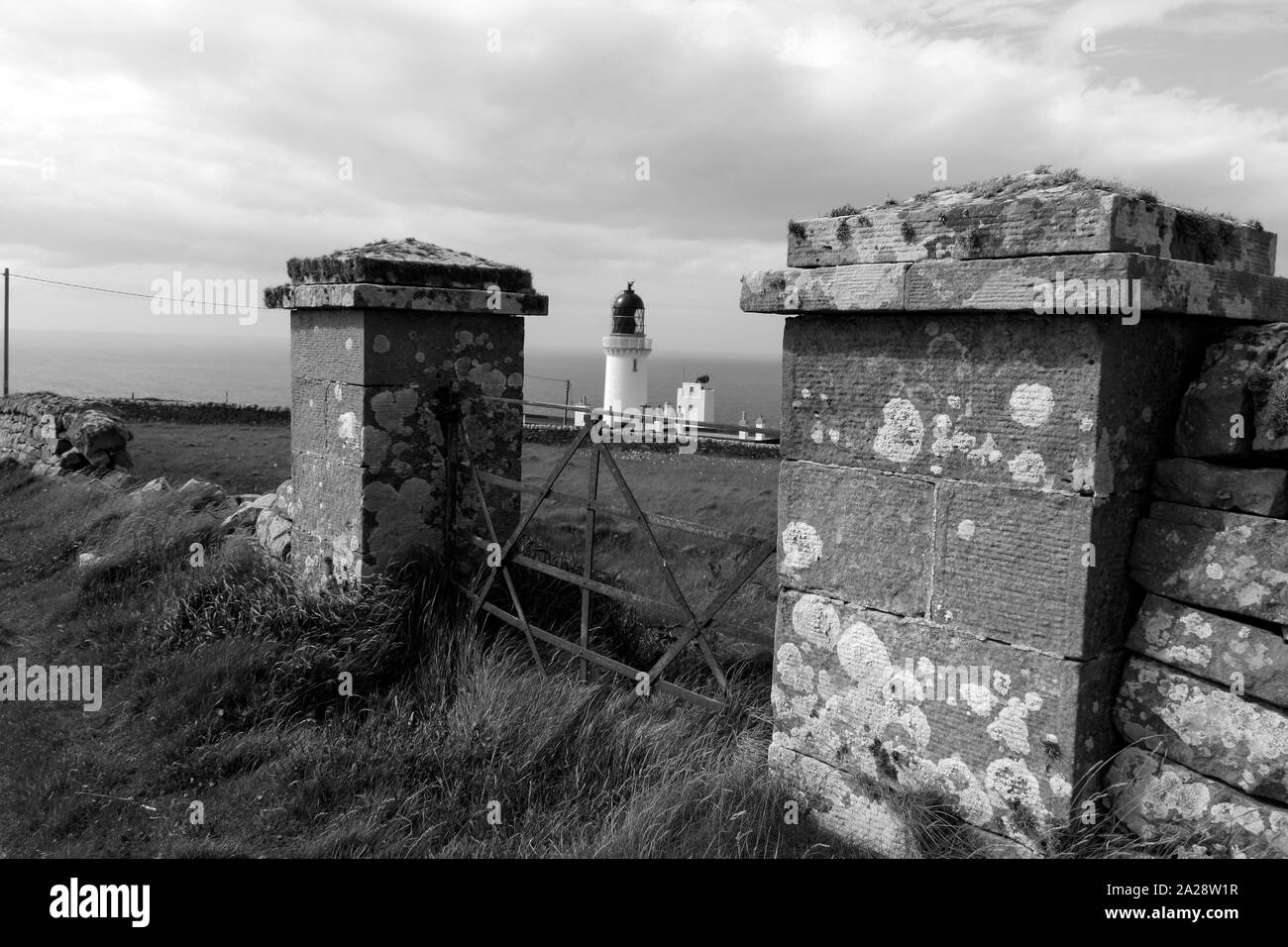 Dunnet Head Lighthouse, Scottish Highlands, Scotland, UK Stock Photo