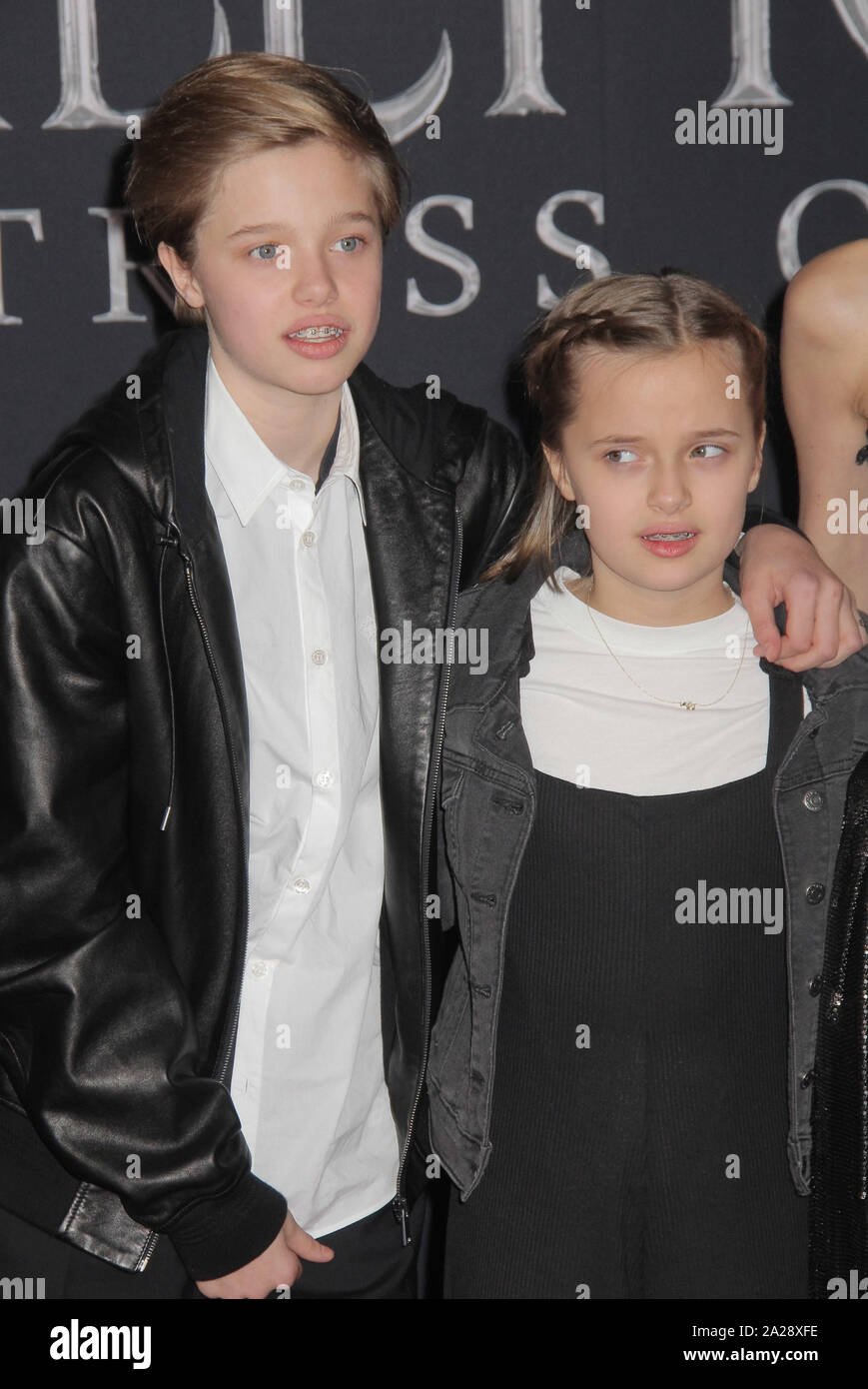 Shiloh Nouvel Jolie-Pitt, Vivienne Marcheline Jolie-Pitt  09/30/2019 The World Premiere of 'Maleficent: Mistress of Evil' held at the El CapitanTheatre in Los Angeles, CA. Photo by I. Hasegawa / HNW/PictureLux Stock Photo