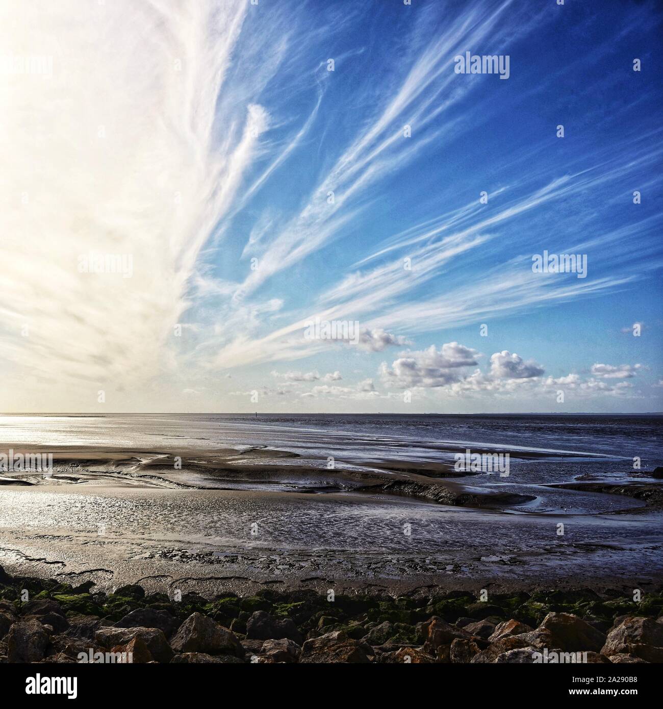 The Beach at Morecambe Bay Stock Photo