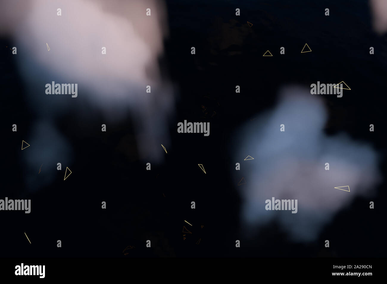 The wide ocean with glowing triangle lines, 3d rendering. Computer ...