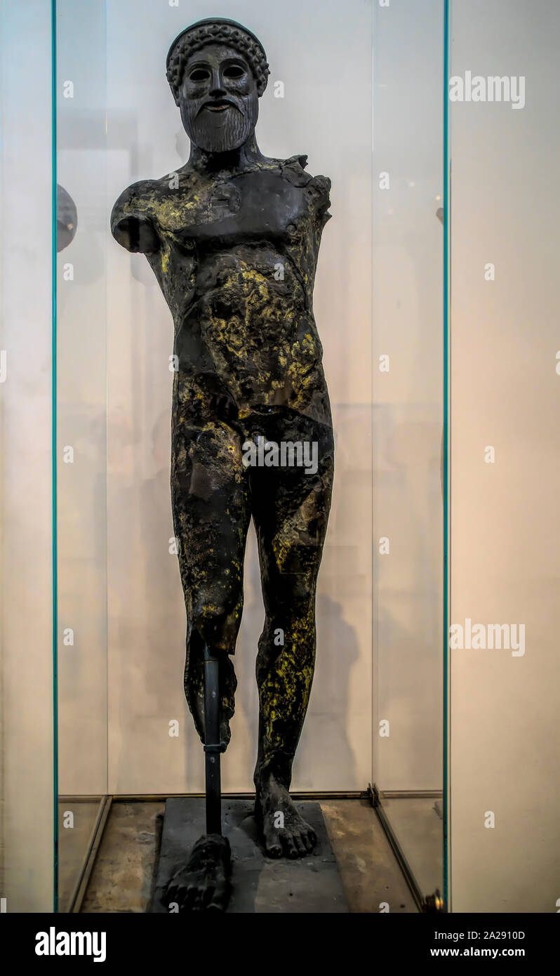 National Archaeological Museum, Athens, Greece. Bronze statue of Poseidon Stock Photo Alamy