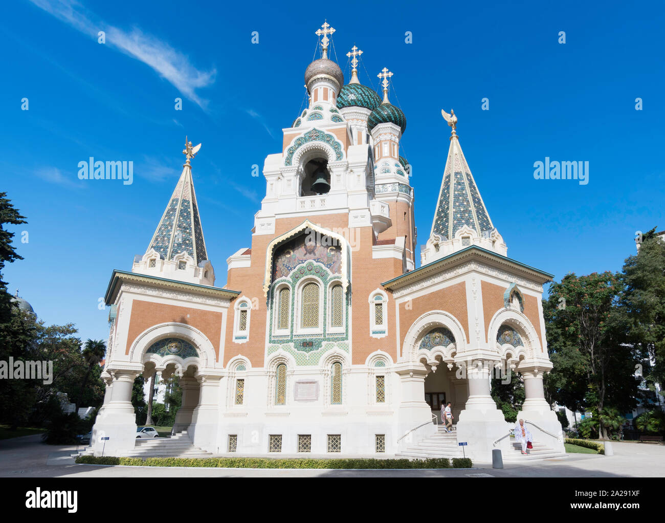 The St Nicholas Russian Orthodox Cathedral in Nice, France, Europe Stock Photo