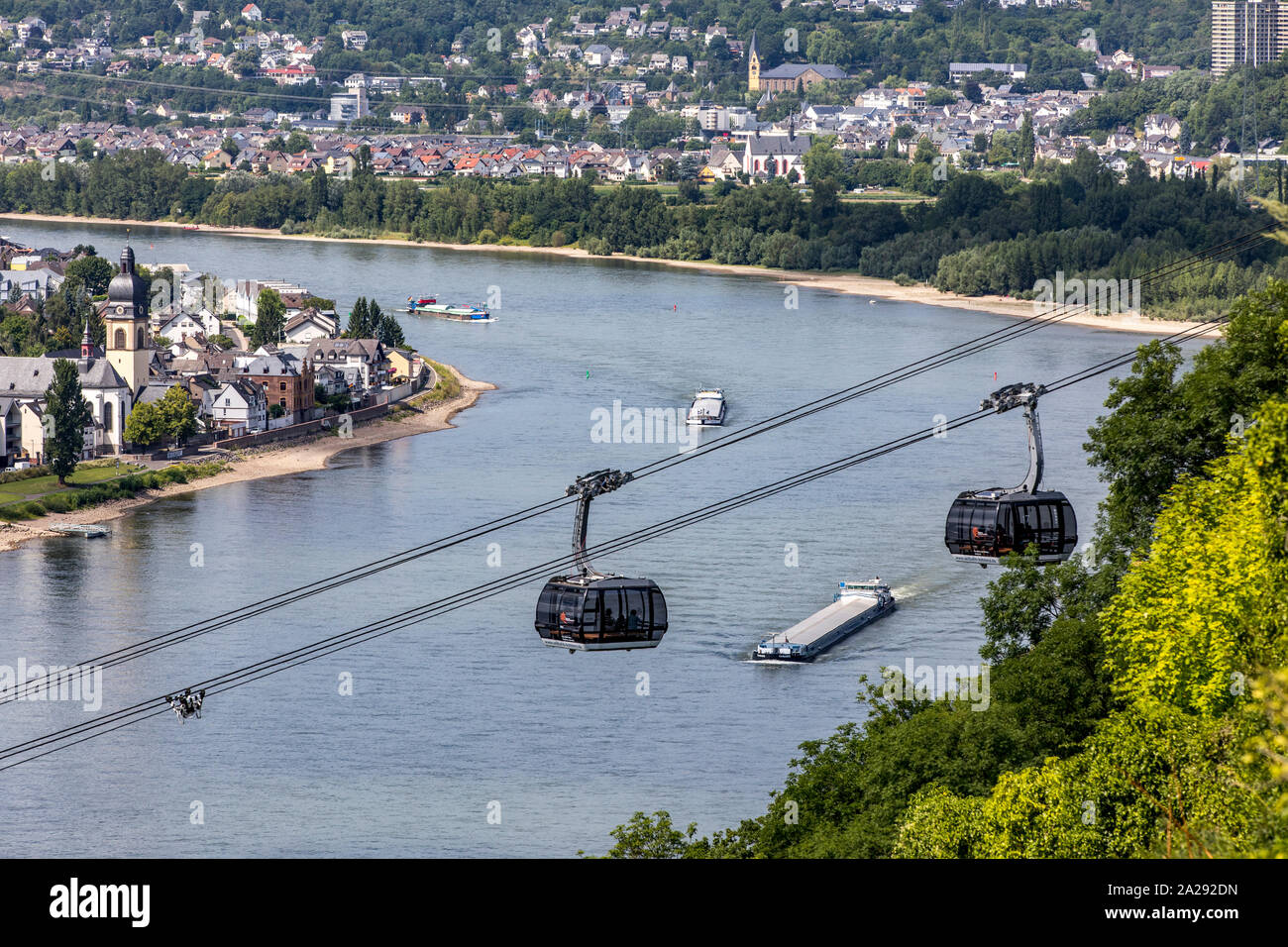 Cable car across the rhine to ehrenbreitstein fortress hires stock